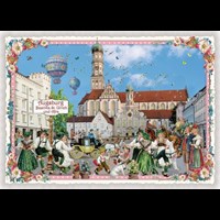 Städte-Postkarte, Augsburg St. Ulrich/Afra (Quer)