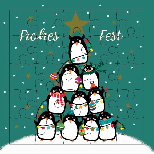 Frohes Fest (Pinguin-Pyramide)