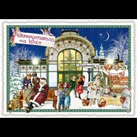 Städte-Postkarte, Weihnachten Naschmarkt Wien (Quer)