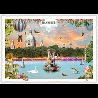 Städte-Postkarte, Hannover, Maschsee Ufer (Quer)