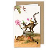 Little lemur with a flower (o.T.) / kl. GB