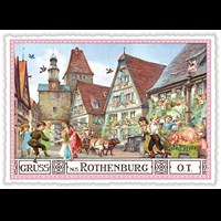 Städte-Postkarte, Rothenburg (Quer)