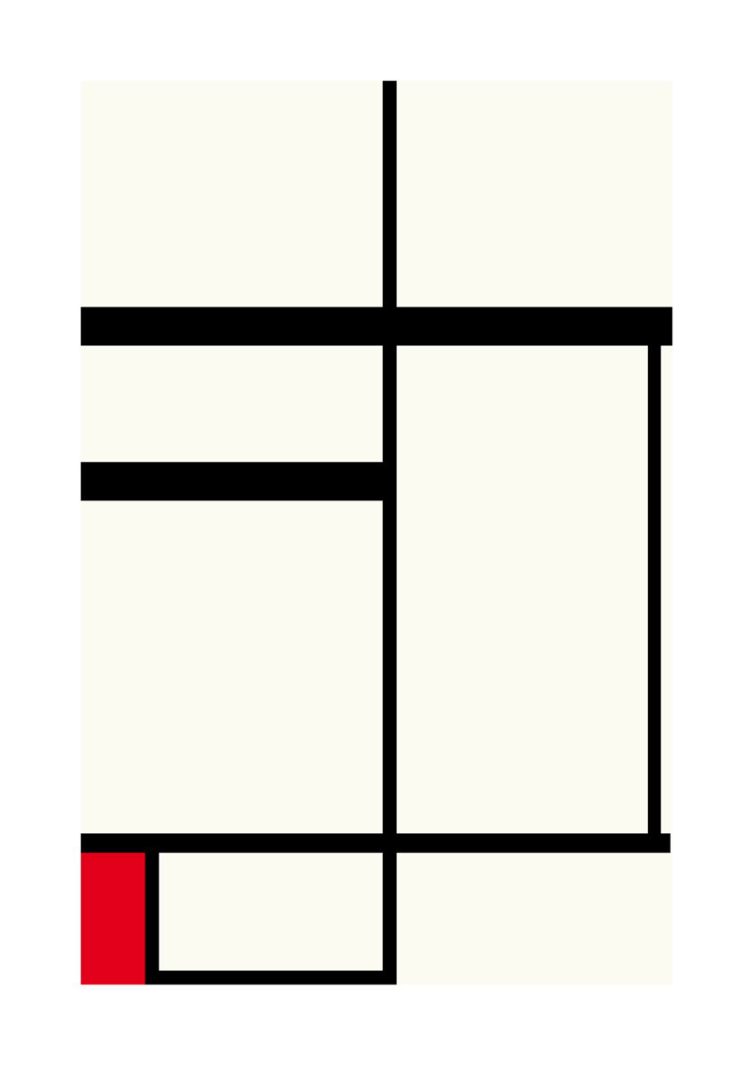 Mondrian, Piet: Composition avec rouge , noir et blanc, 1931