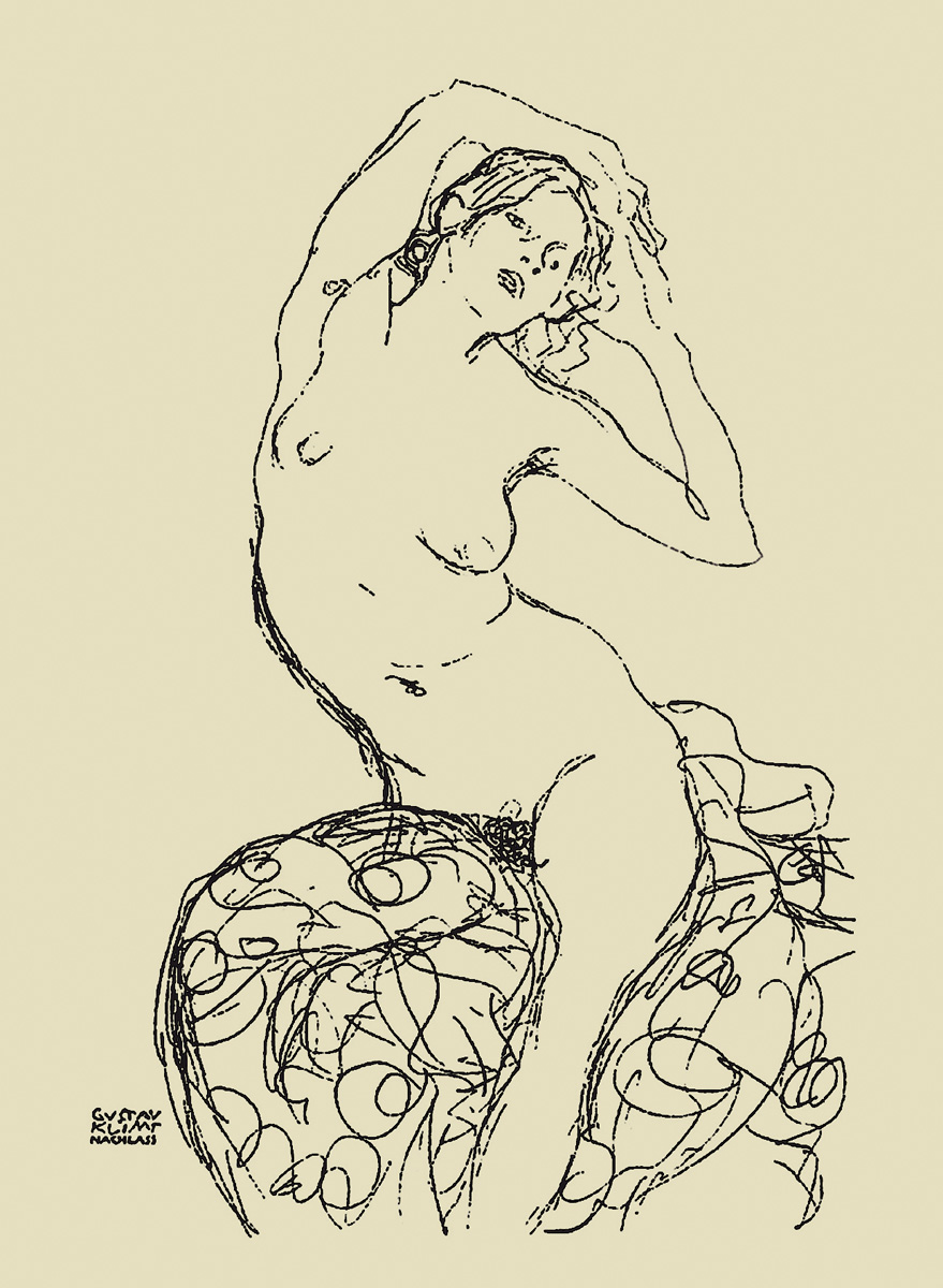 Klimt, G.: Seated nude, 1914 - 16