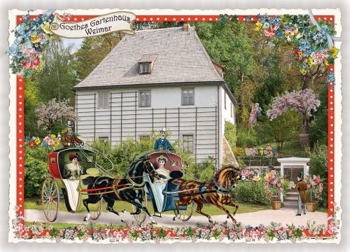 Städte-Postkarte, Weimar Goethes Gartenhaus (Quer)