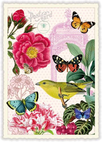 Blumen mit Schmetterlingen (o.T.) (Hoch)