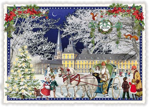 Städte-Postkarte, Weihnachten - Bonn (quer)