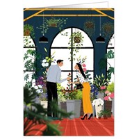 Man and woman in flower shop