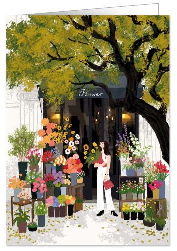 Woman in flower shop