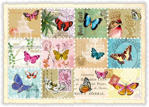 Briefmarken Schmetterlinge (o.T.) (Quer)