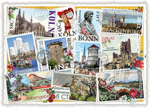 Städte-Postkarte, Rhein 1 (Quer)