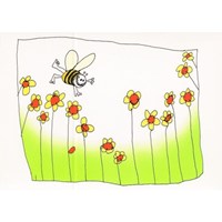 Blumenwiese mit Biene (o.T.)
