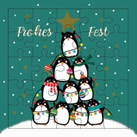 Frohes Fest (Pinguin-Pyramide)