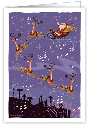 Santa in his flying sleigh