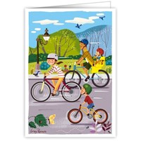 Family on a bicycle tour