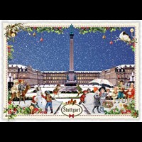 Städte-Postkarte, Weihnachten Stuttgart, Schlossplatz (Quer)