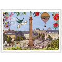 Städte-Postkarte, Darmstadt (Quer)