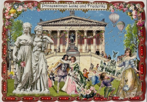 Städte-Postkarte, Berlin, Schadow Prinzessinnen Denkmal (Quer)