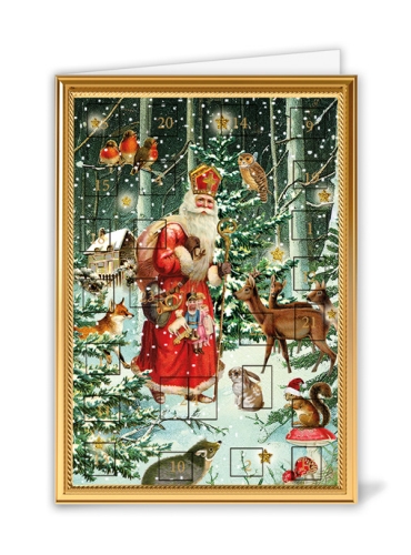 AK Weihnachtsmann im Wald (o.T.)