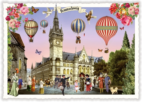 Städte-Postkarte, Braunschweig, Rathaus (Quer)
