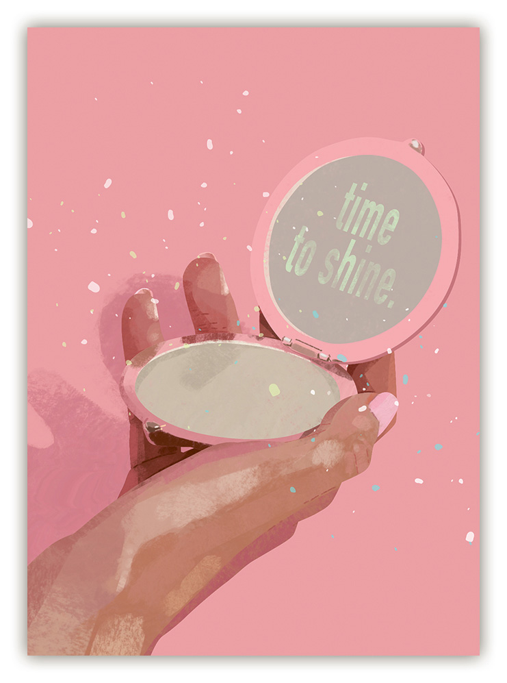 Hand mirror "Time to shine" (hoch)
