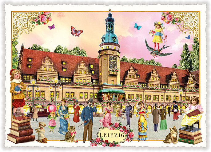 Städte-Postkarte, Leipzig, Altes Rathaus (Quer)